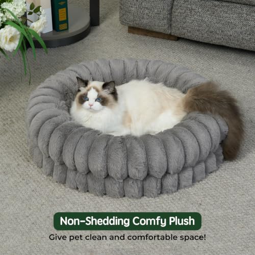 Luxury Donut Dog Bed (24.0"L x 24.0"W x 6.5"Th / Gray)