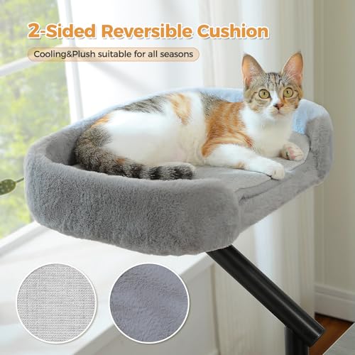 Cat Desk Bed 360°Rotating Supports to 50 Lbs Cozy Nest for Desk (Gray)