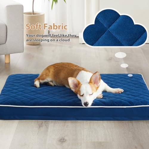Orthopedic Waterproof Dog Bed Medium for Comfy Sleeping (Blue / 30"L x 20"W x 3"Th)