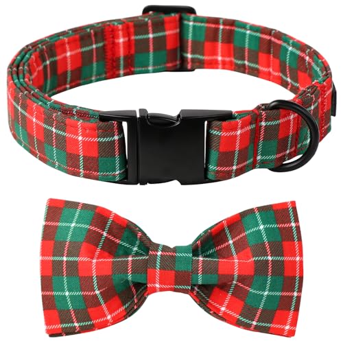 Christmas Dog Collar (Medium (Pack of 1) / Red Green Grid)