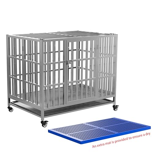 Collapsible Stainless Steel Dog Crate (37.4in)