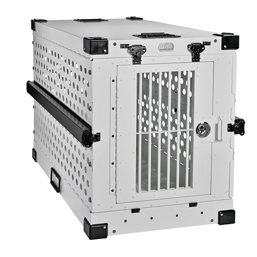 Aluminum Collapsible Dog Crate (White / 34.6"L x 25.2"W x 28.9"H)