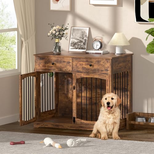 40'' Wooden Dog Crate Furniture (Brown)