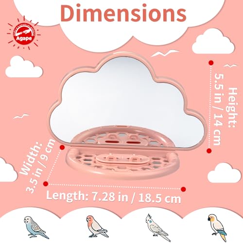 Bird Mirror for Cage (Blush / 7.28" L x 3.5" W x 5.5" H)