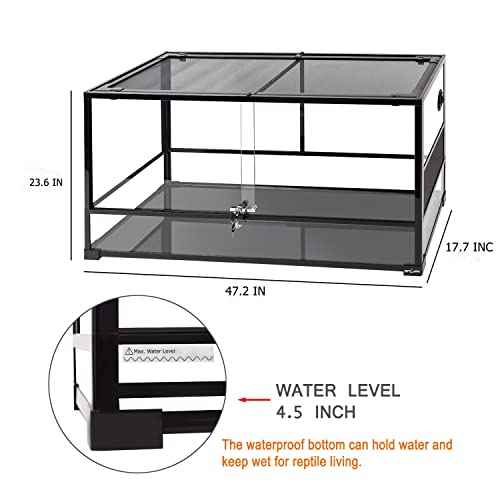 85 Gallon Large Reptile Tank (47.2" x 17.7" x 23.6" (85 Gallon))