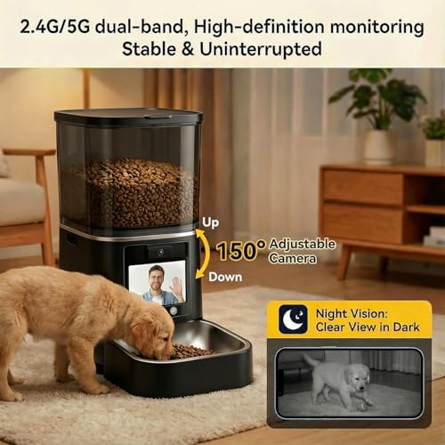 Automatic Cat Feeder with Camera (BLACK)