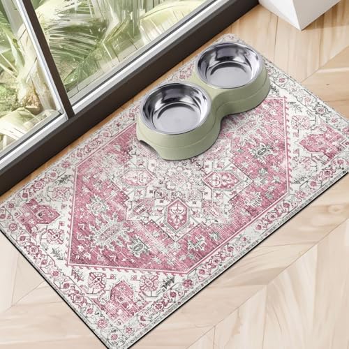 Dog Food Mats for Floors (Pink / M(16"×24"))