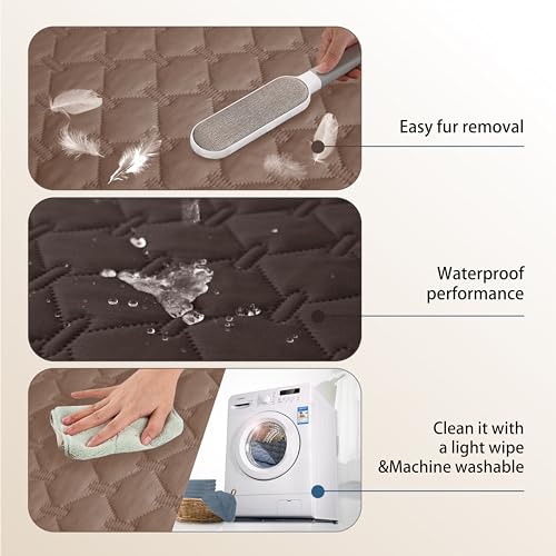 Waterproof Blanket for Dogs (40x50 Inch (Pack of 1) / Dark Coffee/Light Coffee)