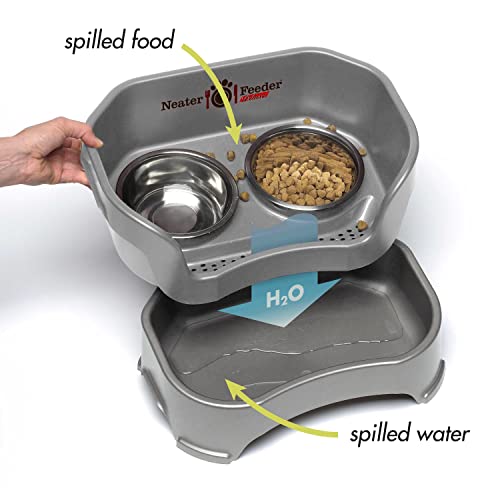Neater Feeder Deluxe Mess (Medium + Slow Feed Bowl Combo / Gunmetal)
