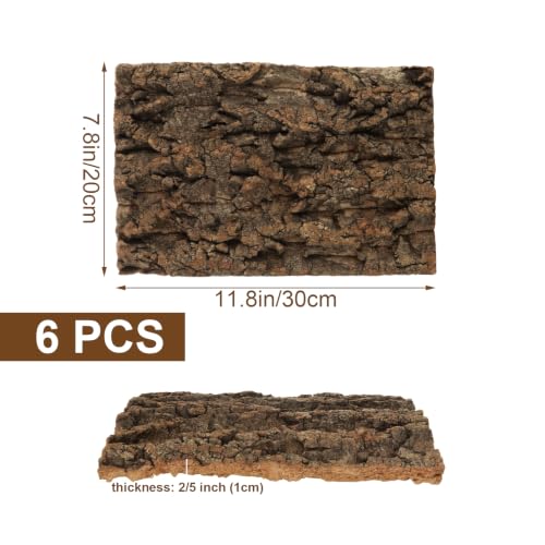 6PCS Cork Terrarium Background 11.8x7.8in for Reptile (6PCS-11.8×7.9in)