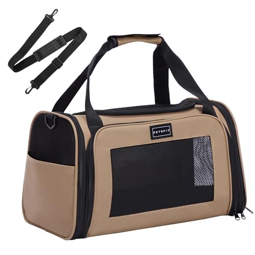 PET Carrier for Cat (17.5"L x 10.5"W x 10.6"H / New Khaki)