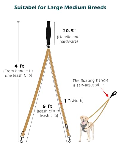 Two Point Control Dog Leash (Khaki)