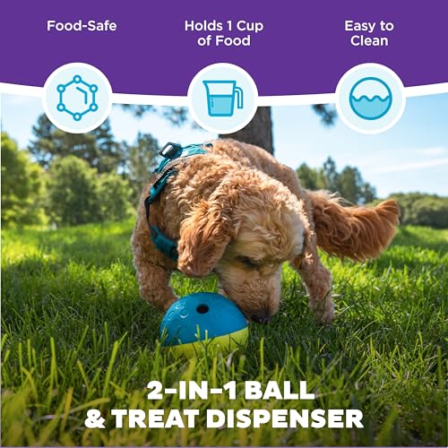 Nina Ottosson Treat Tumble Dog Toy Puzzle Ball (Blue / 1 Count (Pack of 1))