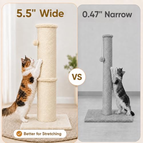 32 Inch Tall Cat Scratching Post (X-Large / Beige)