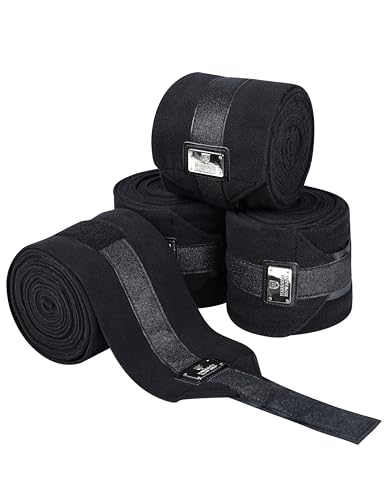4 Pack Horse Polo Wraps (L / Black)