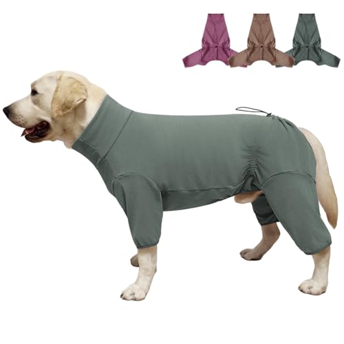 Dog Pyjamas PJS Sweater Clothes and Home Clothing Suitable for Small to Medium Breeds of Dogs (Thick Green / L)