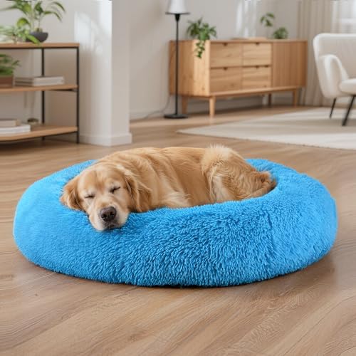 Dog Beds Large Sized Dog and Cats (Light Blue / 32.0"L x 32.0"W x 8.0"Th)