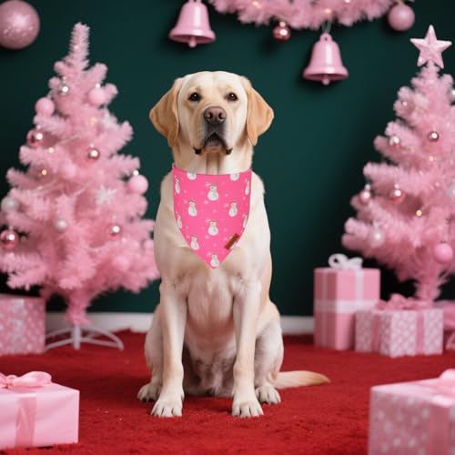 Pink Christmas Dog Bandana (X-Large / Christmas-2)