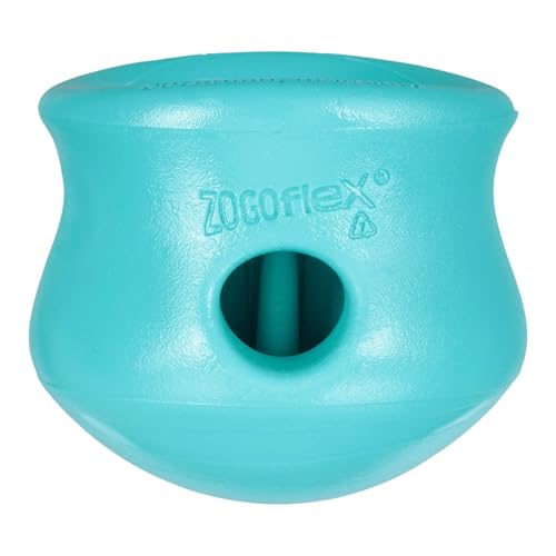 Zogoflex Toppl Interactive Treat Dispensing Puzzle Dog Toy for Mental Stimulation & Enrichment (Small / Teal)