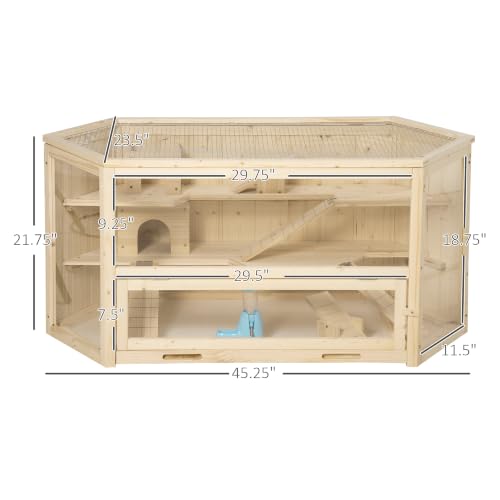 Wooden Large Hamster Cage (Natural Wood)