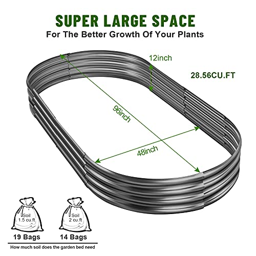 8×4×1 ft Galvanized Raised Garden Bed Kit (8×4×1ft(1pcs） / 2-grey)