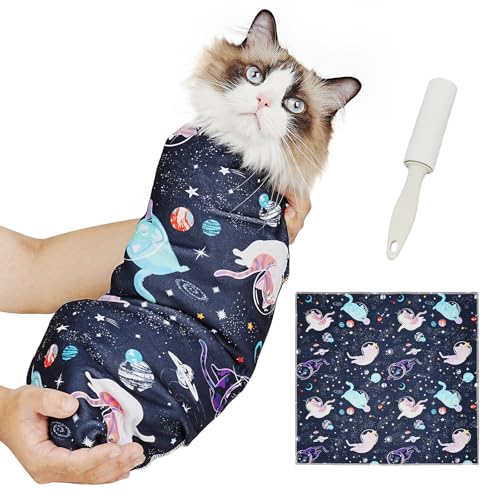 Cat Grooming Wrap for Nail Trimming (M-21.6in ( Weight:＜ 6lbs ) / Space)