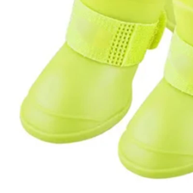 4Pcs Silicone Dog Boots (M / Yellow)