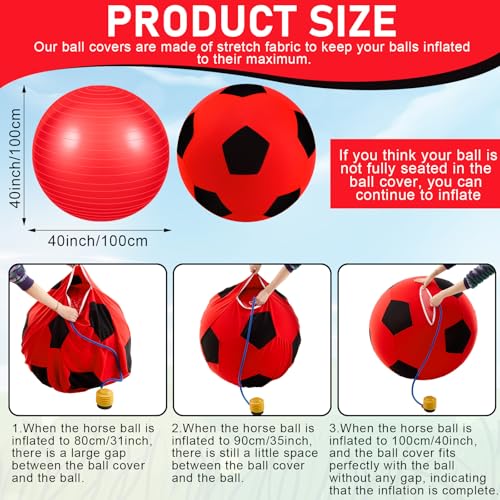 Giant 40 Inch Herding Balls with Ball Cover (Red Color / 40 Inch / Stylish)