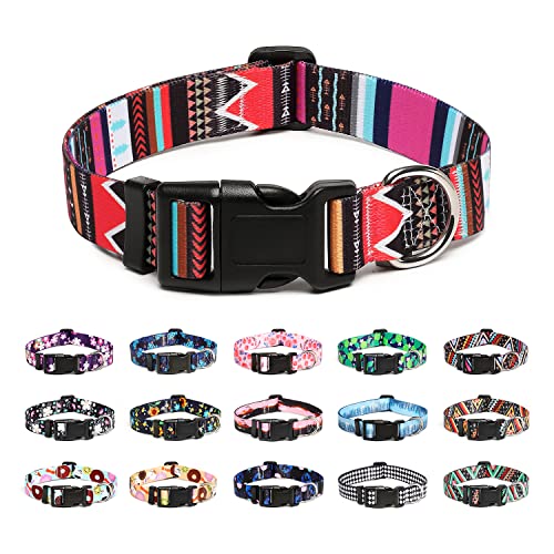 Adjustable Dog Collar (Medium / Tribal Pink)