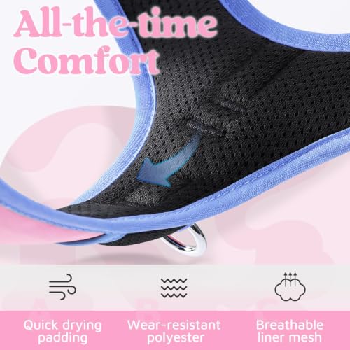 Dog Harness for Large (Light Pink & Blue / X-Large)