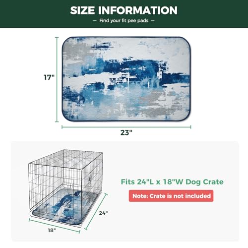 Washable Pee Pads for Dogs (Tie-dye Blue / 17" x 23" (2 Packs))