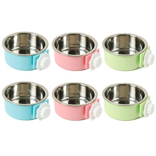 Crate Dog Bowl (6 PCS / Size: L (2×Blue, 2×Green, 2×Pink))