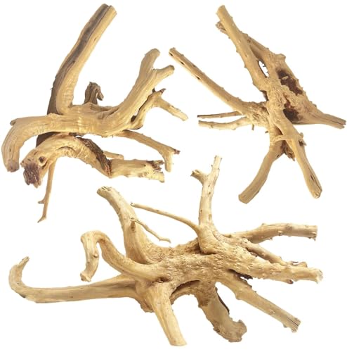 Natural Large Spiderwood Driftwood for Aquarium Decor Rptile Fish Tank Decoration Assort Branch 7 (Spiderwood 7 to 11 Inch (Pack of 3))