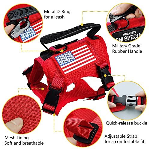 Tactical Cat Harness and Leash for Walking Escape Proof (Red)