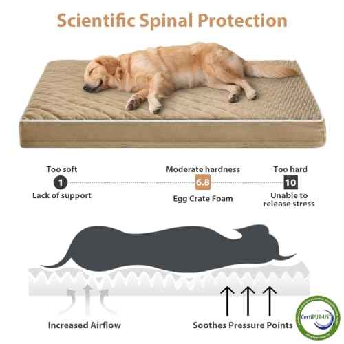 Orthopedic Waterproof XL Dog Bed for Crate Cozy Sleep (brown / 41"L x 27"W x 4"Th)