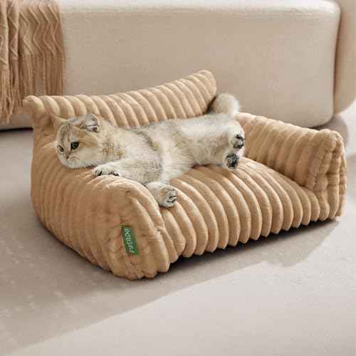 Cute Couch Bed for Pets (24.0"L x 18.0"W x 10.0"Th / Beige)
