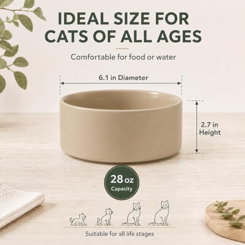 Cat Bowls Set of Two (Greige)