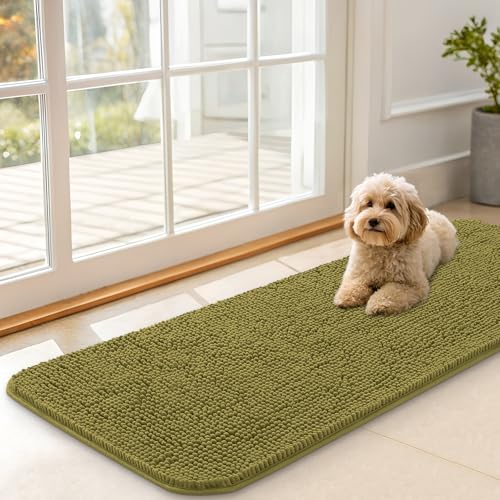 Dog Door Mat for Muddy Paws 47x17 (Willow Green / 47" X 17")