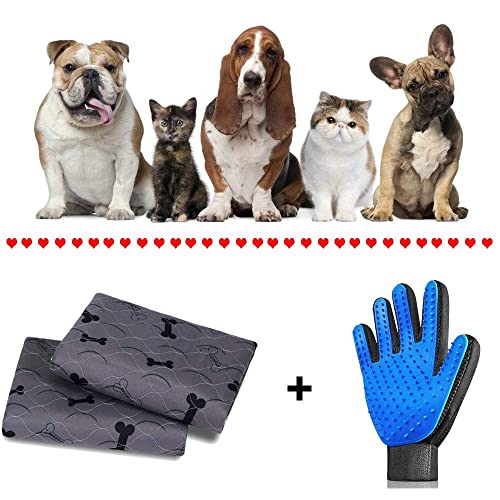 Washable Dog Pee Pads with Free Grooming Gloves (72x72 Inch (Pack of 1))