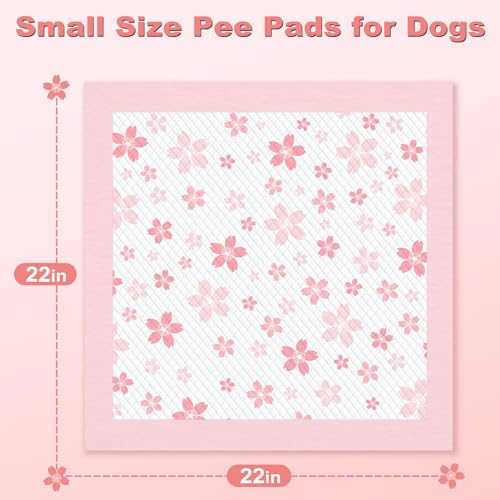 Pink Puppy Pads with Adhesive Tabs Wee Wee Pads for Dogs 22x22in 30Ct (22x22in | 30Ct-Pink)