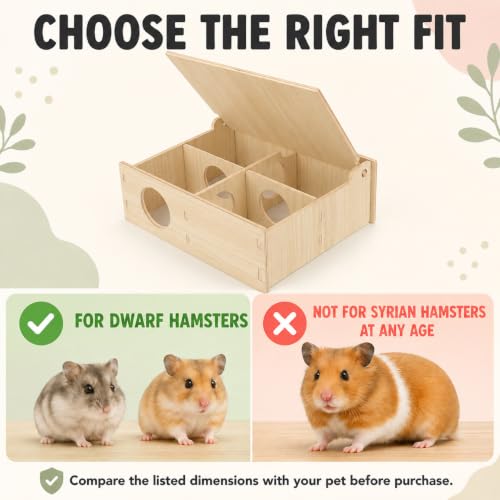 Wooden 4 Chamber Hamster Maze Hideout with Lift