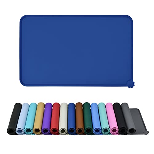 Silicone Pet Feeding Mat (Navy Blue / 24" x 16")