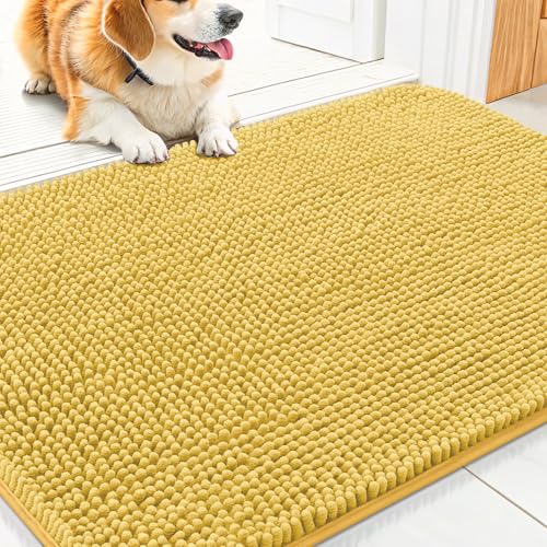 Dog Door Mat for Muddy Paws 30x20 (Yellow / 30"X20")