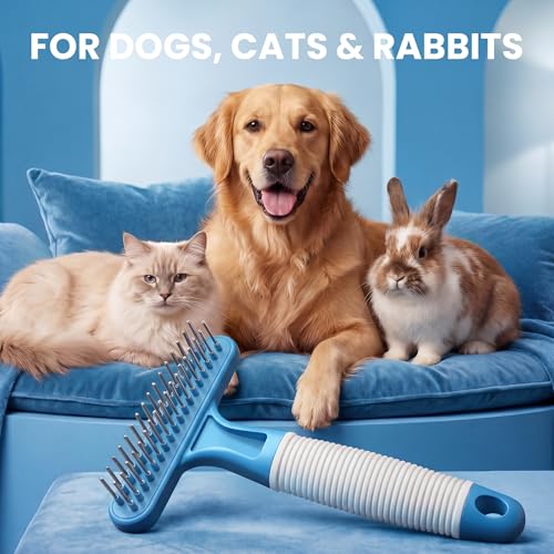 Poodle Pet Dog Grooming Rake (Blue / Shedding Comb)
