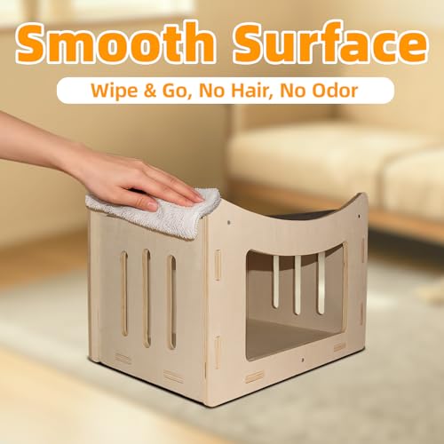 Cute Cat Head Wooden Indoor Cat House