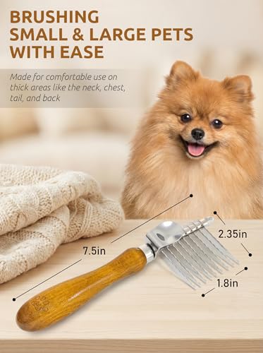 Dematting Comb for Dogs & Cats (Dematting Fur Rake Comb)
