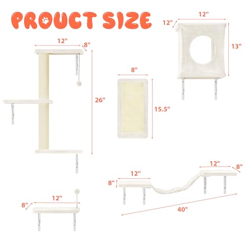 Cat Wall Shelves Set (Beige)