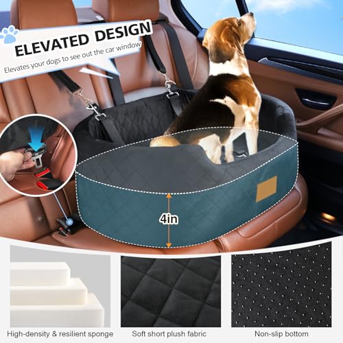 Dog Car Seat for Medium Dogs Up to 50 lbs (Black)