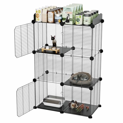 3 Tier Cat Cage Indoor (Medium - 27.6"L x 13.8"W x 44.5"H)
