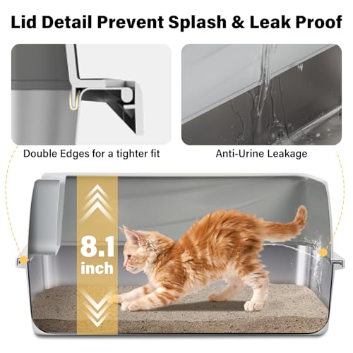 Stainless Steel Litter Box with Lid (Small)